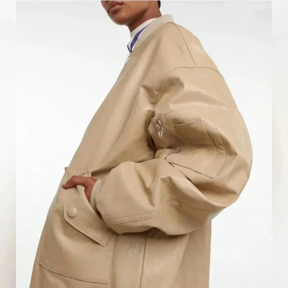 THE FRANKIE SHOP Oversized faux leather bomber jacket - Picture 2 of 8